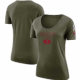 Women San Francisco 49ers Nike Salute to Service Legend Scoop Neck T-Shirt Olive